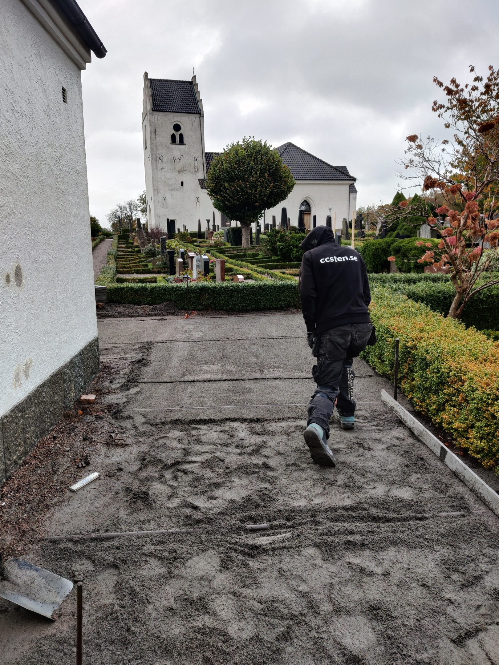 Stenläggning Kvistofta kyrka