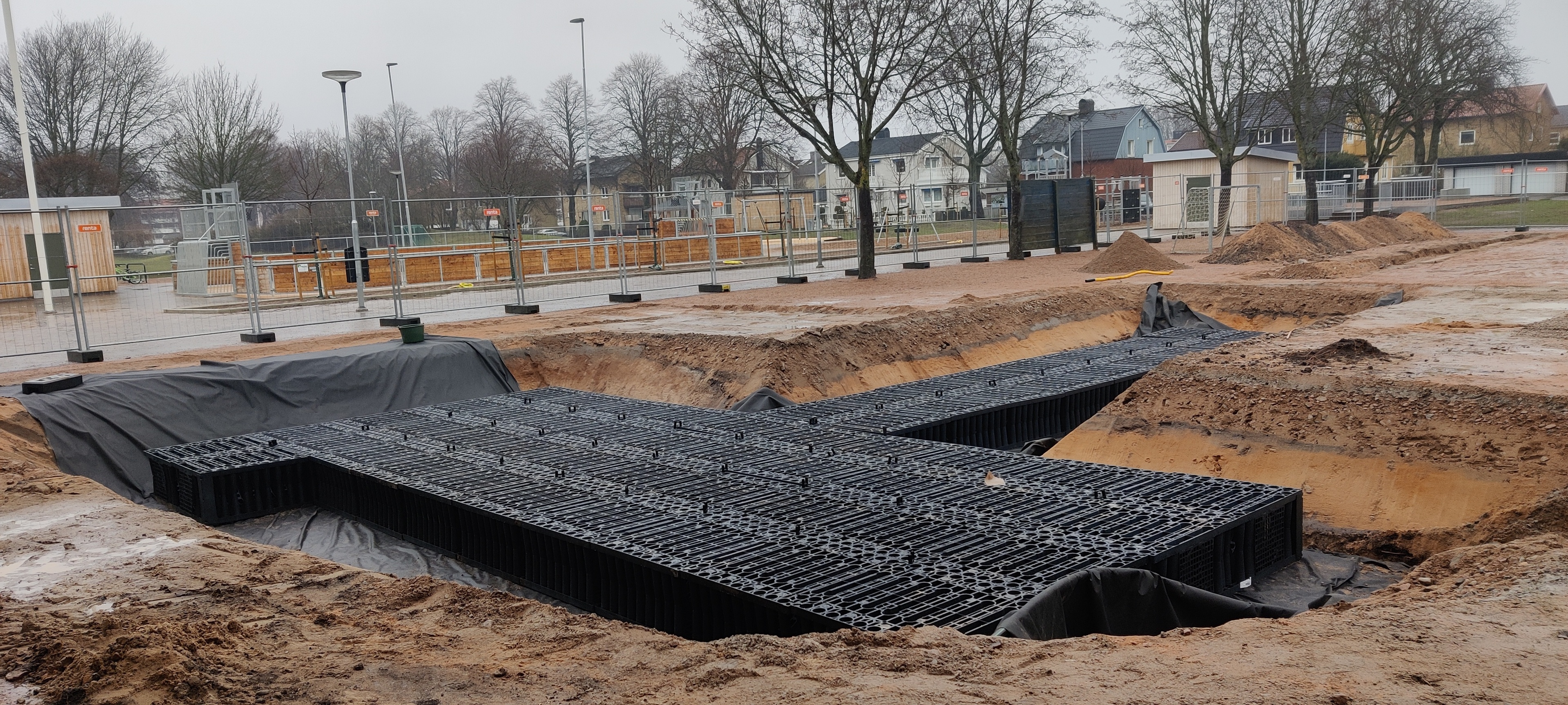 Dagvattenlösning på skola i Halland